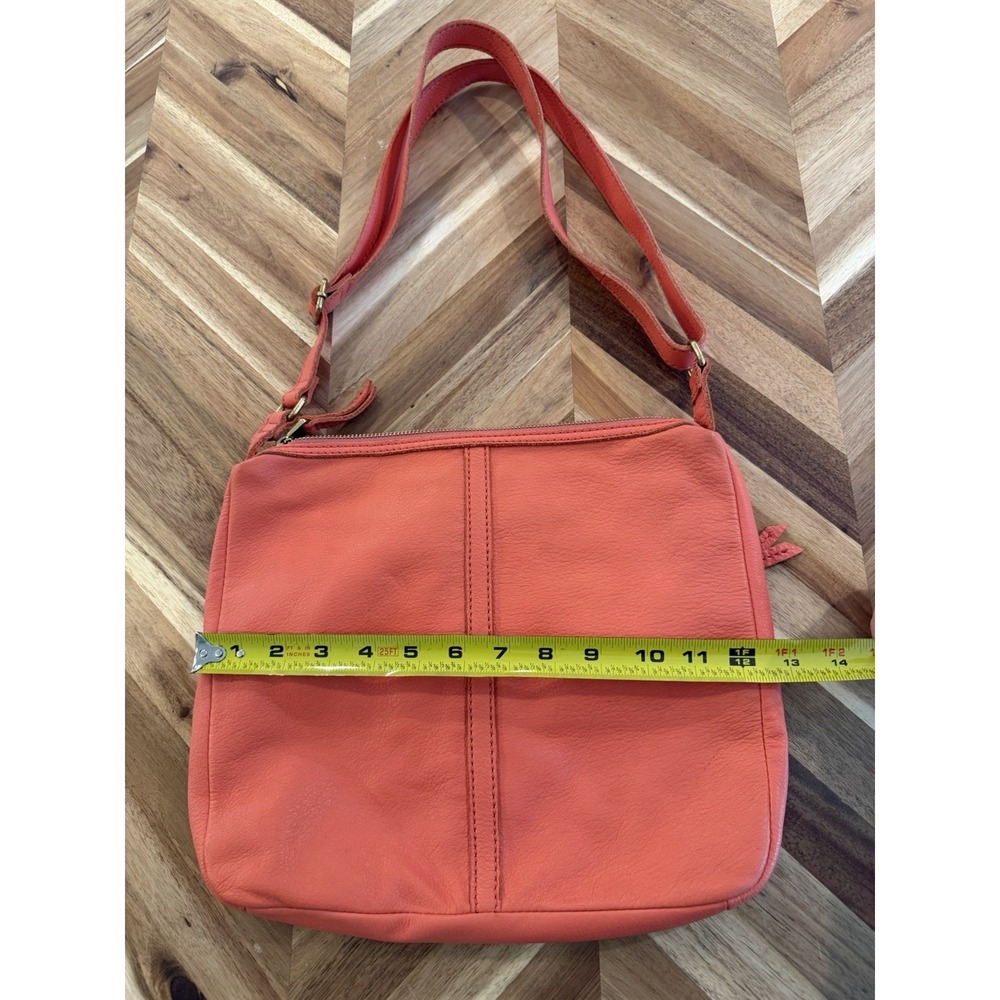 Fossil‎ Coral/Orange/Salmon Leather Shoulder Messenger Crossbody Bag - Picture 5 of 8